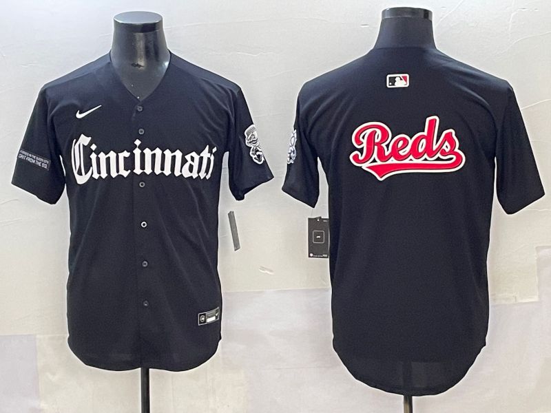 Men 2025 Cincinnati Reds Blank Black Five generations Joint Name Nike MLB Jersey style 8